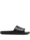 Adidas Originals Adilette Aqua Stripes Slides In Black
