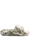 Adidas Originals Adilette Camouflafe-print Slides In Green