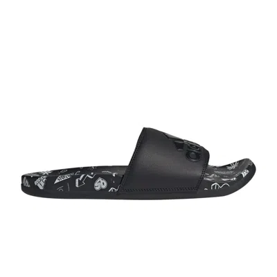 Pre-owned Adidas Originals Adilette Comfort Sandal 'doodles' In Black