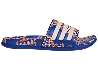 Pre-owned Adidas Originals Adilette Comfort Sandals (women's) Sneakers In Bold Blue/bliss Orange