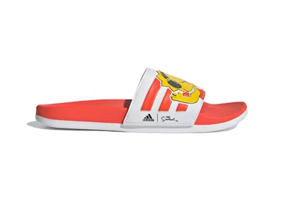 Pre-owned Adidas Originals Adilette Comfort Slide The Simpsons Lisa (women's) Sneakers In Cloud White/core Black