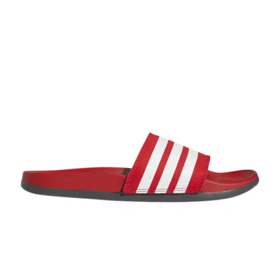Pre-owned Adidas Originals Adilette Comfort Slides 'scarlet White' In Red