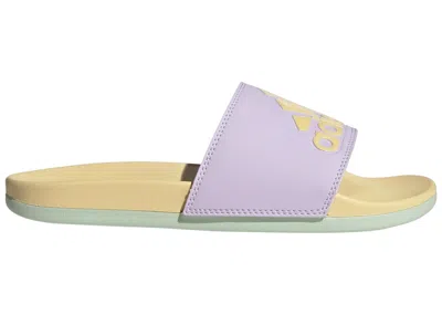 Pre-owned Adidas Originals Adilette Comfort Slides (women's) Sneakers In Ice Lavender/orange Tint/linen Green