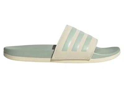 Pre-owned Adidas Originals Adilette Comfort Slides (women's) Sneakers In Linen Green Met /linen Green Met In Wonder White/linen