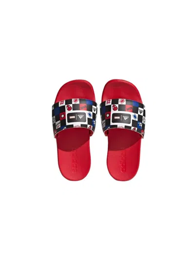 Adidas Originals Kids' Adilette Comfort Spiderman In Multicolour