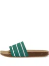 Adidas Originals Adilette Cork Slides In Green