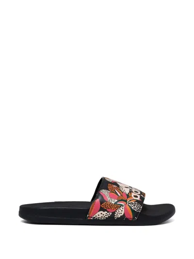 Adidas Originals Adilette Floral-print Slides In Multi
