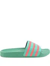 Adidas Originals Adilette "hi-res Green Turbo" Slides In Green