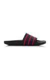 Adidas Originals Adilette Leather Slides In Black