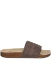 Adidas Originals Adilette Patterned Sandal In Brown