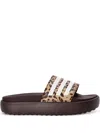 Adidas Originals Adilette Platform Slides In Brown
