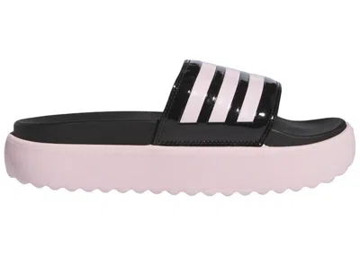 Pre-owned Adidas Originals Adilette Platform Slides (women's) Sneakers In Core Black/clear Pink