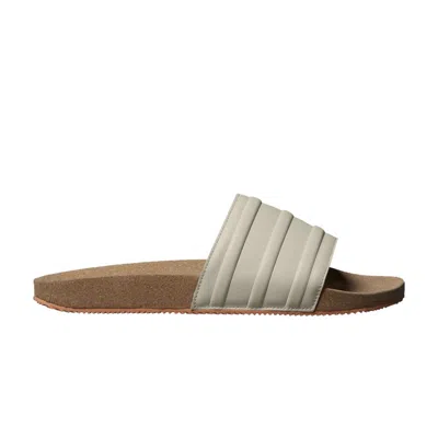 Pre-owned Adidas Originals Adilette Premium Slides 'cork Pack - Aluminium' In Cream