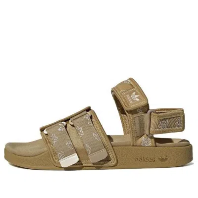Adidas Originals Adilette Sandal 4.0 'khaki' In Brown