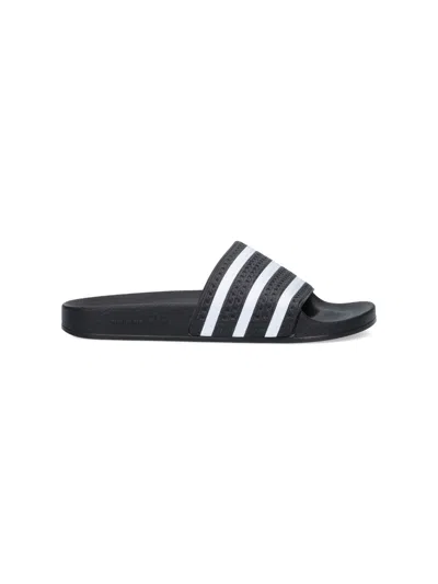 Adidas Originals Navy Adilette Slides In Multi
