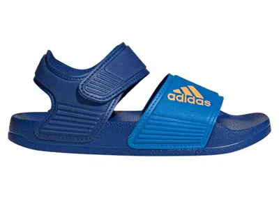 Pre-owned Adidas Originals Adilette Sandals Sneakers In Royal Blue/flash Orange/blue Rush In Multi