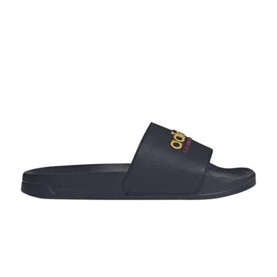 Pre-owned Adidas Originals Adilette Shower Slide 'legend Ink Bold Gold' In Blue