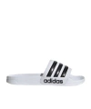 Adidas Originals Adilette Shower Mens Striped Lightweight Pool Slides In Cloud White/core Black