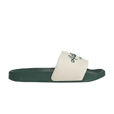 Pre-owned Adidas Originals Adilette Slide 'white Collegiate Green'