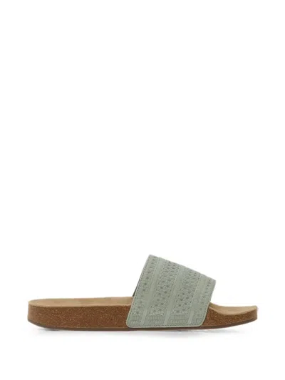 Adidas Originals Adilette Slides In Green