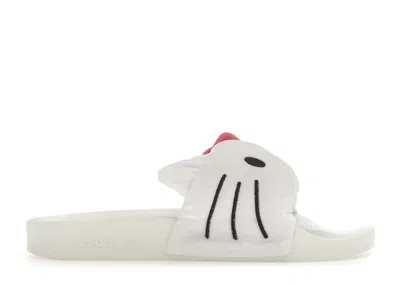 Pre-owned Adidas Originals Adilette Slides Hello Kitty (women's) Sneakers In Footwear White/core Black/ Pink Fusion