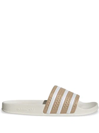 Adidas Originals Adilette Slides In Neutrals