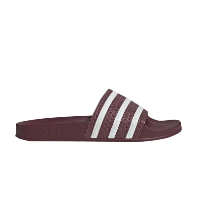 Pre-owned Adidas Originals Adilette Slides 'quiet Crimson' In Red
