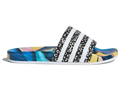 Pre-owned Adidas Originals Adilette Slides The Farm (women's) Sneakers In Tropical Leaf Print