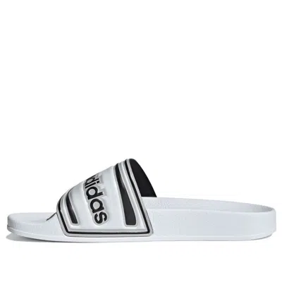 Adidas Originals Adilette Slides 'white Black' In Multi