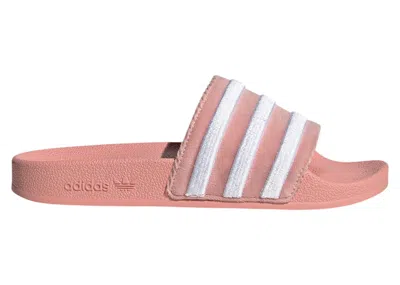 Pre-owned Adidas Originals Adilette Slides (women's) Sneakers In Wonder Mauve/cloud White In Multi