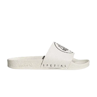 Pre-owned Adidas Originals Adilette Spzl Slides 'chalk White' In Cream