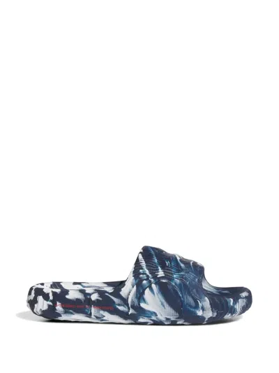 Adidas Originals Adilette Swirl Slides In Blue
