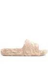 Adidas Originals Adilette Textured Slide Sandals In Sand Strata/wonder Taupe/core Black
