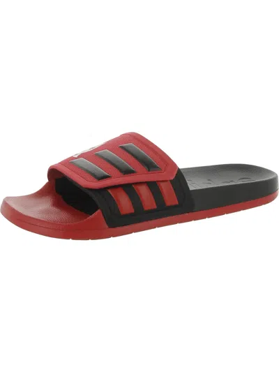 Adidas Originals Adilette Tnd Mens Adjustable Slip-on Pool Slides In Red
