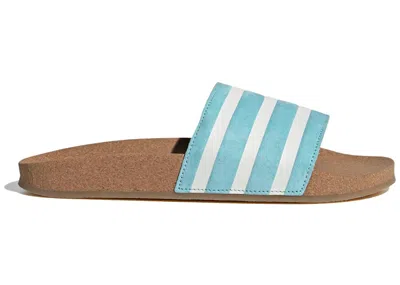 Pre-owned Adidas Originals Adilette (women's) Sneakers In Hazy Sky Blue/core White In Multi