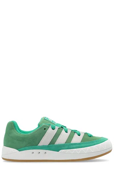 Adidas Originals Adimatic Leather Lace-up Sneakers In Green