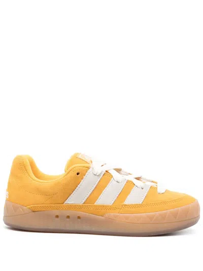 Adidas Originals Adimatic Leather Sneakers In Preloved Yellow/off White/gum5