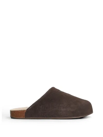 Adidas Originals Adimule Logo-detail Leather Mules In Brown