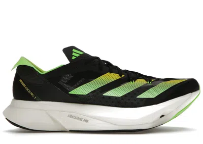 Pre-owned Adidas Originals Adios Pro 3 Black Sneakers In Core Black/beam Yellow/solar Green