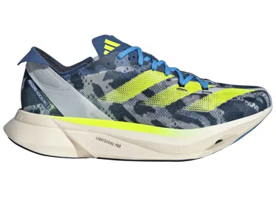 Pre-owned Adidas Originals Adizero Adios Pro 3 (women's) Sneakers In Crystal White/lucid Lemon/blue Burst
