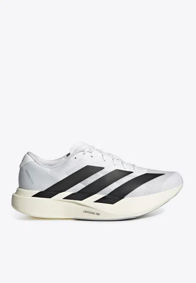 Adidas Originals Adidas Adizero Evo White Sneakers With Signature 3-stripes In Gray