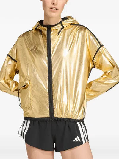 Adidas Originals Adizero Blaze Reversible Running Jacket In Gold