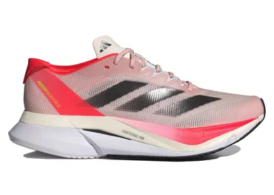 Pre-owned Adidas Originals Adizero Boston 12 (women's) Sneakers In Sandy Pink/aurora Met/solar Red In Multi