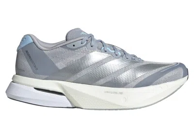 Pre-owned Adidas Originals Adizero Boston 13 (women's) Sneakers In Halo Silver/silver Metallic/glow Blue