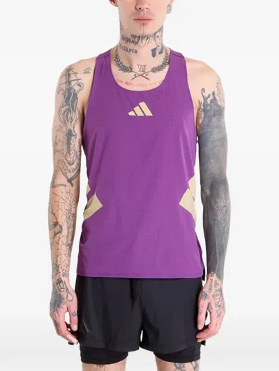Adidas Originals Adizero Road To Records Tank Top In Purple