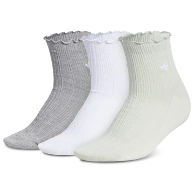 Adidas Originals Adult   Ruffle Quarter Socks 3-pack In Multi