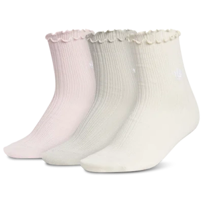 Adidas Originals Adult   Ruffle Quarter Socks 3-pack In Multi