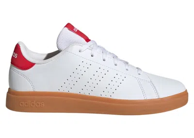 Pre-owned Adidas Originals Advantage Base 2.0 White Sneakers In Cloud White/pure Ruby/gum