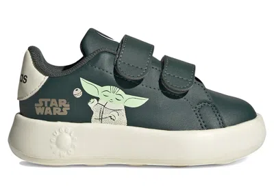Pre-owned Adidas Originals Advantage Star Wars Grogu The Mandalorian Sneakers In Legend Ivy/off White/mist Jade In Multi