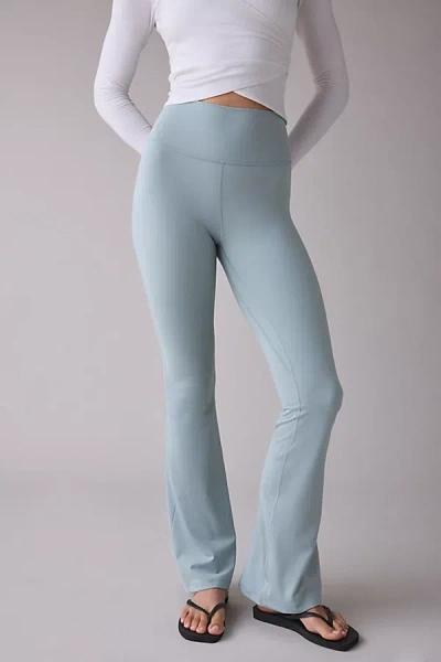 Adidas Originals All Me High-rise Flare Legging Pant In Olive, Women's At Urban Outfitters In Blue